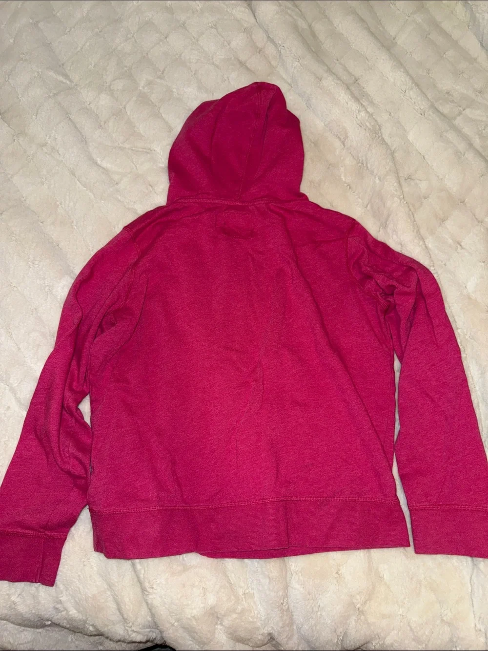 American Eagle Outfitters Scoop-Neck Hoodie — Fuchsia with Navy Logo